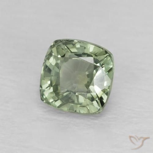 Safira Medium Light-Green Natural 0.73ct, Almofada, VS