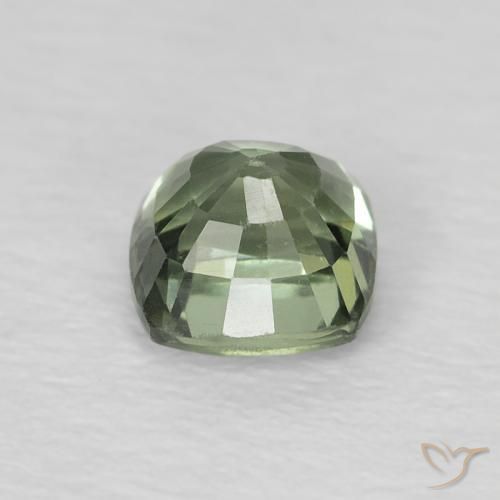 Safira Medium Light-Green Natural 0.73ct, Almofada, VS