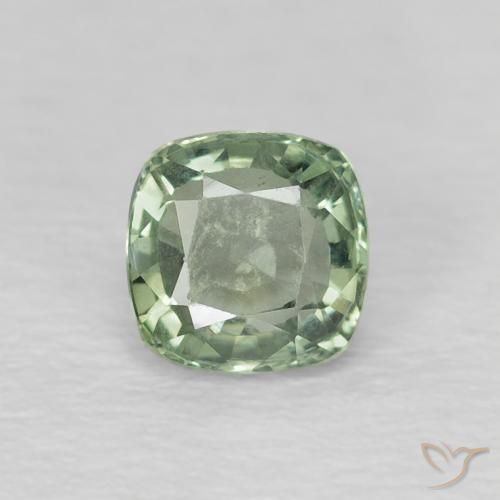 0.65ct Natural Luz verde Safira, Almofada, VS