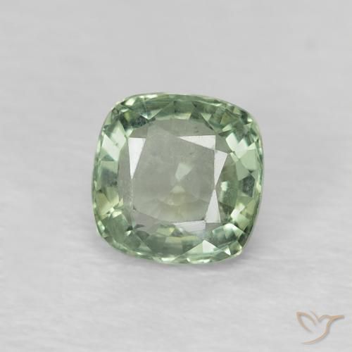 Safira Luz verde Natural 0.65ct, Almofada, VS