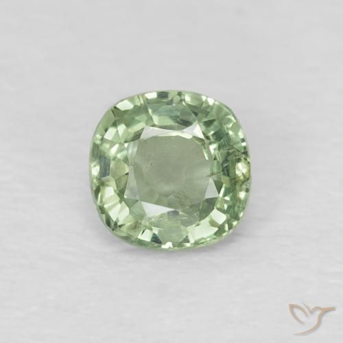 0.43ct Natural Verde pálido Safira, Almofada, VS