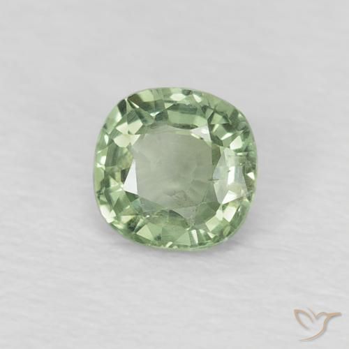 Safira Verde pálido Natural 0.43ct, Almofada, VS