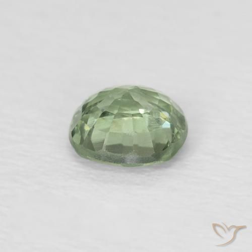 Safira Verde pálido Natural 0.43ct, Almofada, VS