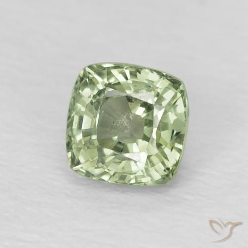 Safira Verde Sábio Claro Natural 0.69ct, Almofada, VS