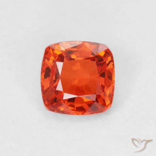 0.56ct Natural laranja avermelhado Safira, Almofada, VVS-VS