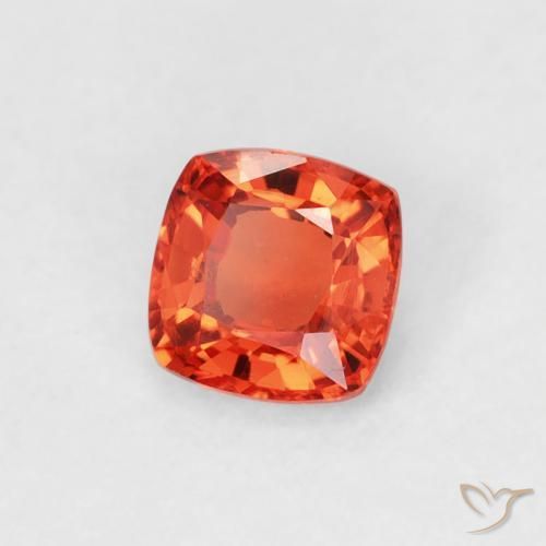 Safira vermelho médio Natural 0.45ct, Almofada, VVS-VS