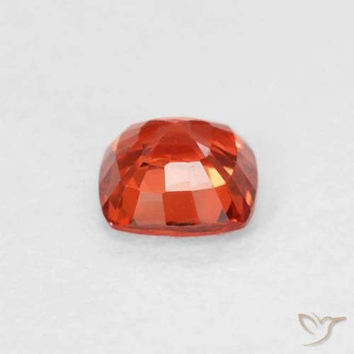 Safira vermelho médio Natural 0.45ct, Almofada, VVS-VS