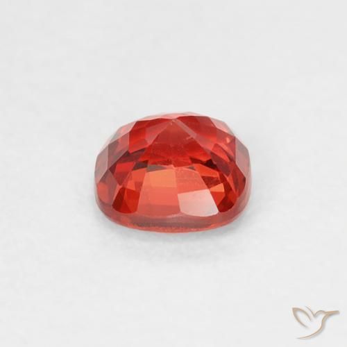 Safira Carmesim Brilhante Vermelho-Laranja Natural 0.45ct, Almofada, VVS-VS