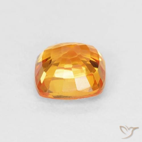 Safira Laranja Médio Natural 0.71ct, Almofada, VVS-VS
