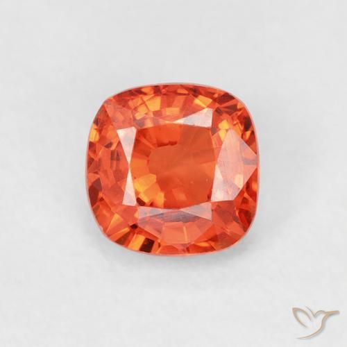 0.58ct Natural laranja avermelhado Safira, Almofada, VS