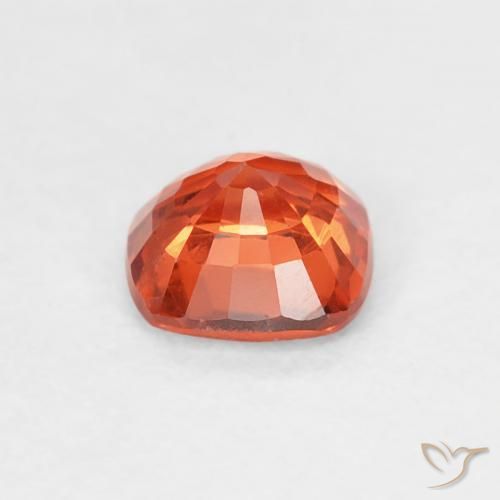 Safira laranja avermelhado Natural 0.58ct, Almofada, VS