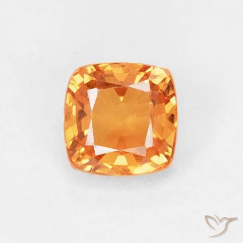 0.60ct Natural Laranja Médio Safira, Almofada, VVS-VS