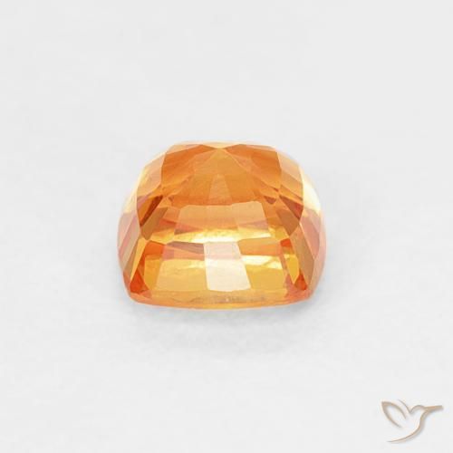 Safira Laranja Médio Natural 0.60ct, Almofada, VVS-VS