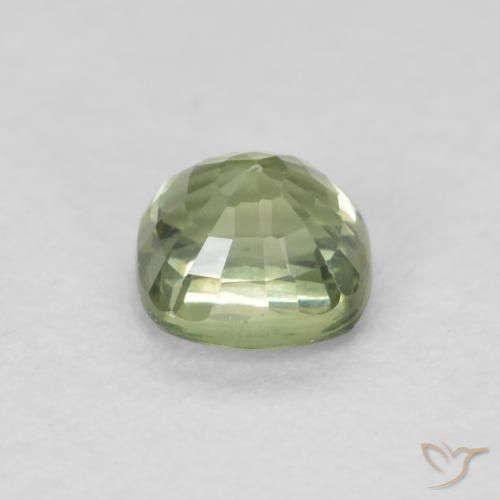 Safira Verde Sábio Muito Claro Natural 0.55ct, Almofada, VVS