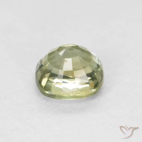 Safira Verde Sábio Muito Claro Natural 0.57ct, Almofada, VVS-VS