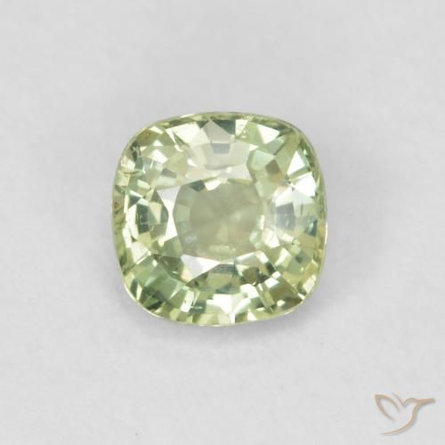 Safira verde solta de 0,43 quilates, corte de almofada de 4,2 x 4,2 mm da Tanzânia, Photo A