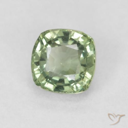 Safira Luz verde Natural 0.63ct, Almofada, VVS-VS