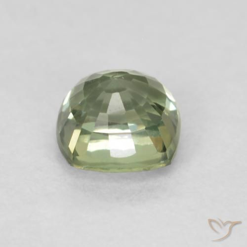 Safira Luz verde Natural 0.63ct, Almofada, VVS-VS