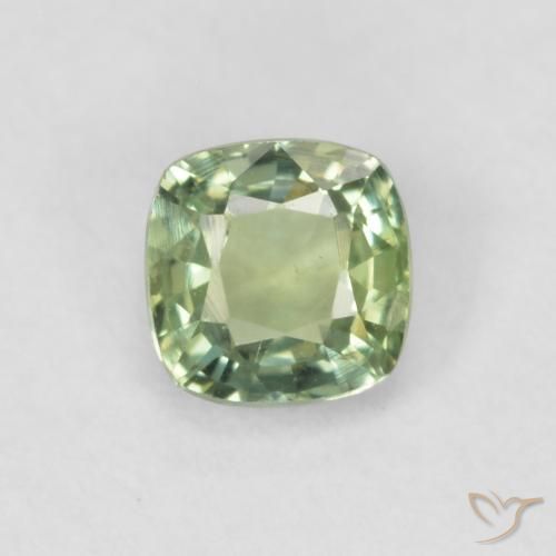 0.48ct Natural Verde Sábio Claro Safira, Almofada, VVS-VS