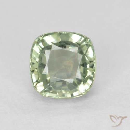 0.69ct Natural Verde Sábio Muito Claro Safira, Almofada, VVS-VS
