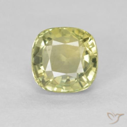 0.64ct Natural Luz verde Safira, Almofada, VVS-VS