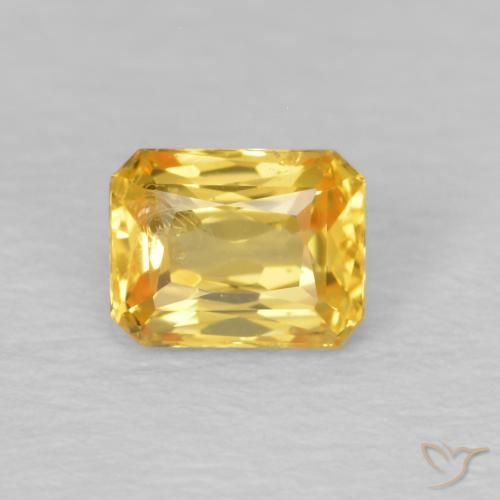 0.58ct Natural Dourado Safira, Corte Esmeralda, VS