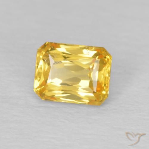 Safira Dourado Natural 0.58ct, Corte Octógono / Esmeralda, VS