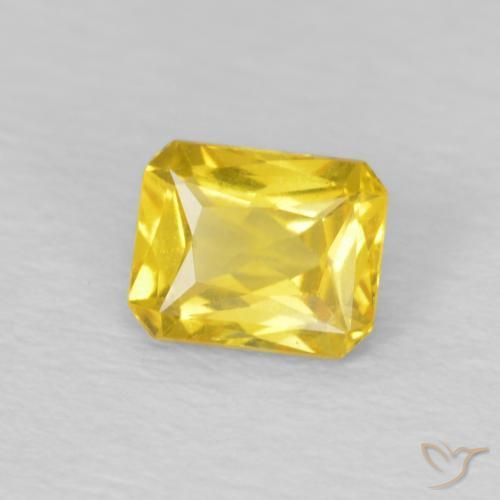 Safira Mel amarelo Natural 0,50ct, Corte Esmeralda, VS