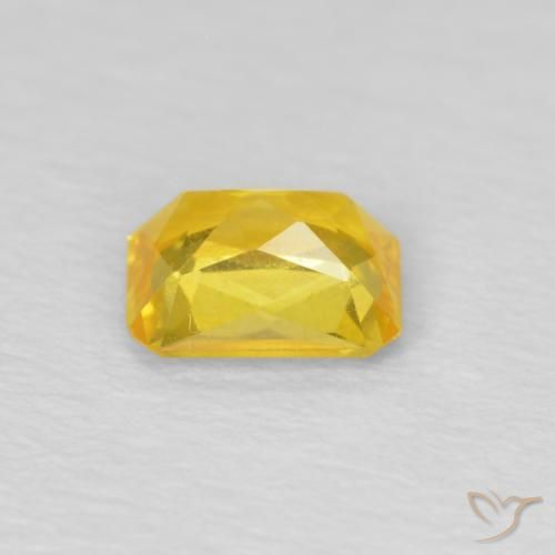 Safira Mel amarelo Natural 0,50ct, Corte Esmeralda, VS