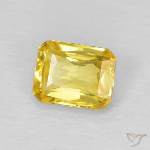 Safira Dourado médio Natural 0.60ct, Corte Octógono / Esmeralda, VVS