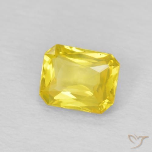 Safira Abelha Amarela Natural 0.46ct, Corte Octógono / Esmeralda, VVS