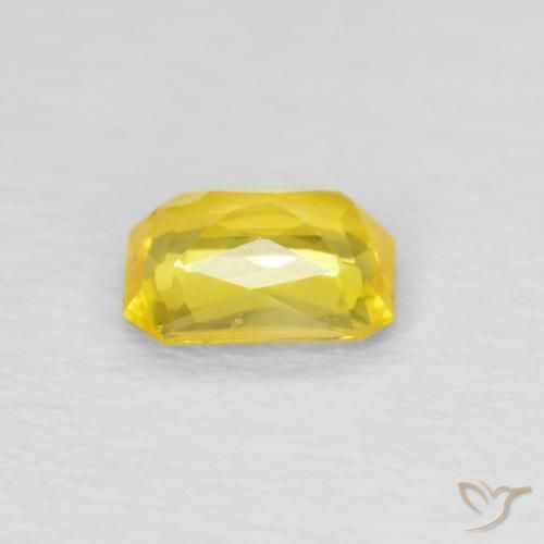 Safira Abelha Amarela Natural 0.46ct, Corte Octógono / Esmeralda, VVS