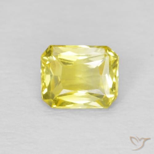 0.49ct Natural Luz amarela Safira, Corte Esmeralda, VVS
