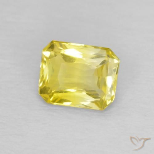 Safira Luz amarela Natural 0.49ct, Corte Octógono / Esmeralda, VVS