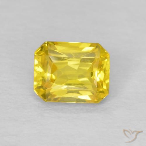 0.56ct Natural Amarelo Toscana Safira, Corte Esmeralda, VVS