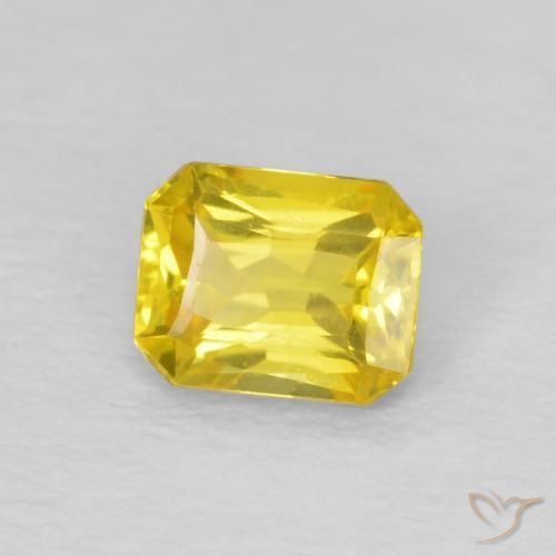Safira Amarelo Toscana Natural 0.56ct, Corte Octógono / Esmeralda, VVS