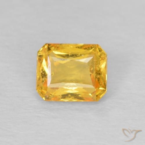 0.49ct Natural ouro médio Safira, Corte Esmeralda, VS