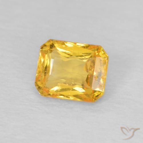 Safira ouro médio Natural 0.49ct, Corte Octógono / Esmeralda, VS