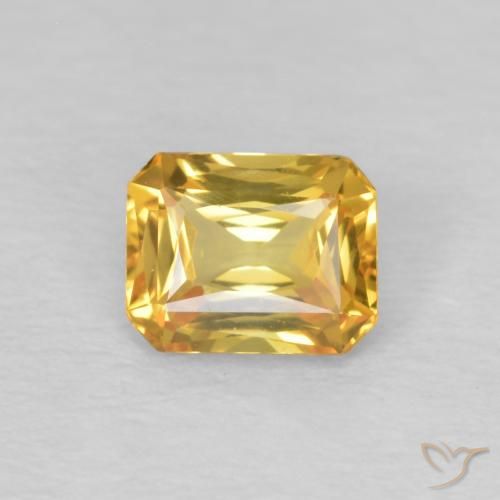 0.53ct Natural Dourado Safira, Corte Esmeralda, VVS