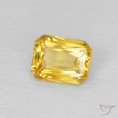 Safira Dourado Natural 0.52ct, Corte Octógono / Esmeralda, VS