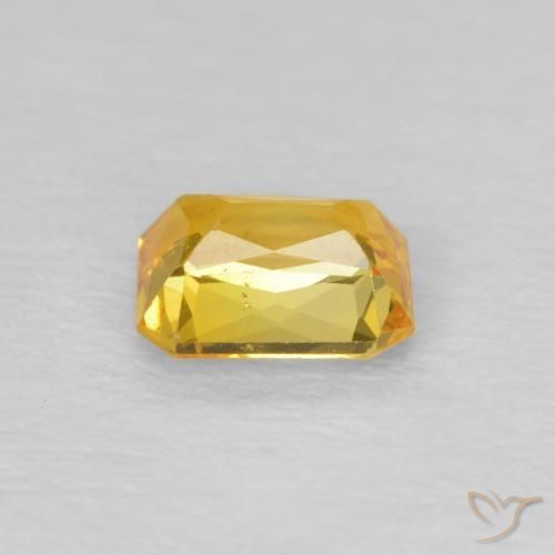Safira Dourado Natural 0.52ct, Corte Octógono / Esmeralda, VS