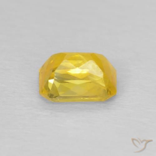 Safira amarelo médio Natural 0.56ct, Corte Octógono / Esmeralda, VS