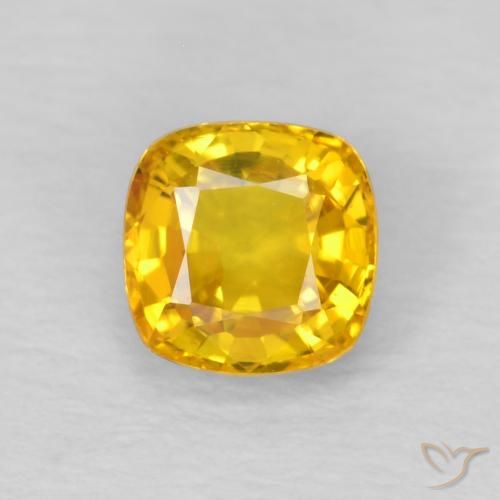 0.57ct Natural ouro brilhante Safira, Almofada, VVS