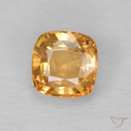 0.62ct Natural mel de laranja Safira, Almofada, VVS