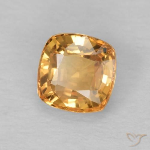 Safira mel de laranja Natural 0.62ct, Almofada, VVS