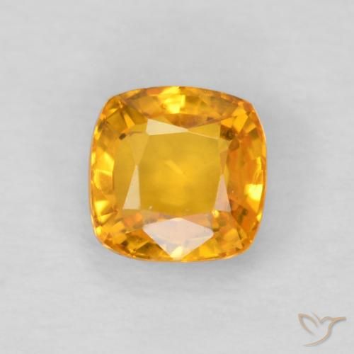 0.56ct Natural Laranja Médio Safira, Almofada, VVS