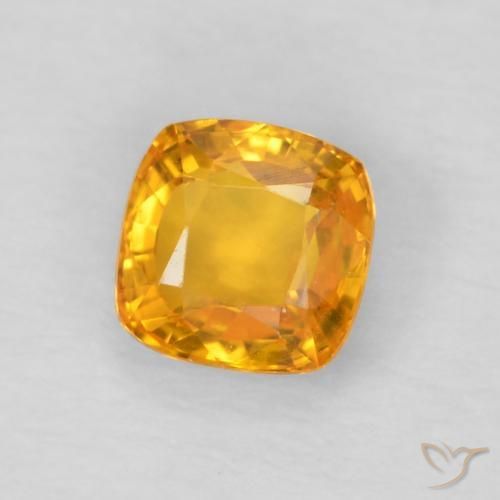 Safira Laranja Médio Natural 0.56ct, Almofada, VVS