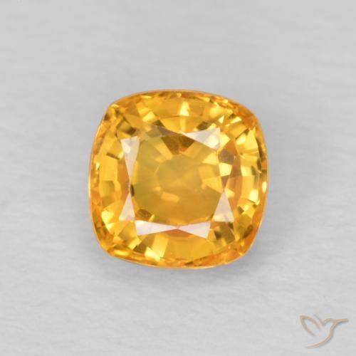 0.57ct Natural Laranja-Ouro Safira, Almofada, VVS