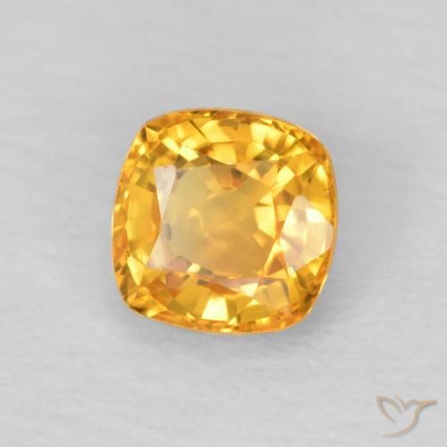 Safira Laranja-Ouro Natural 0.57ct, Almofada, VVS