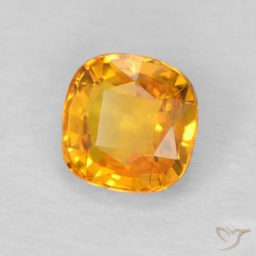 Safira Laranja-Ouro Natural 0.65ct, Almofada, VVS